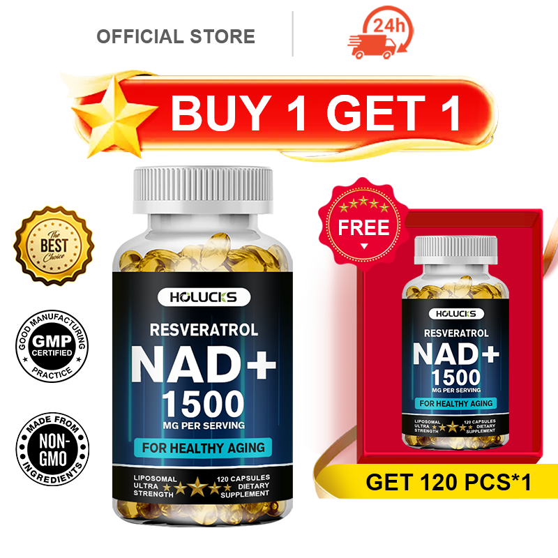 Resveratrol Capsule Anti Aging - Cápsulas HOLUCKS NAD+, con NAD+ 1500mg