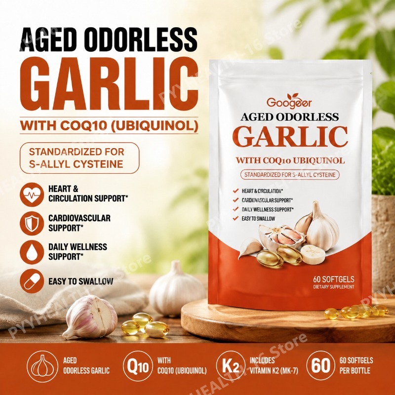 Coq10 Ubiquinol Softgel - Googeer Cápsulas Blandas de Ajo Inodoro