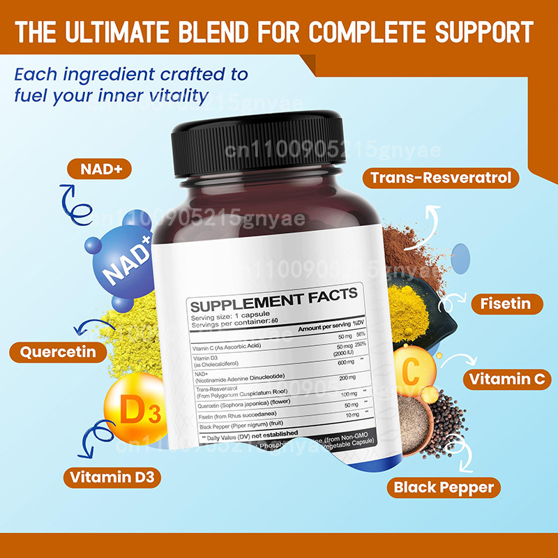Suplemento NAD+ de 900 mg: Nic - Resveratrol Capsule Anti Aging reseña y precio