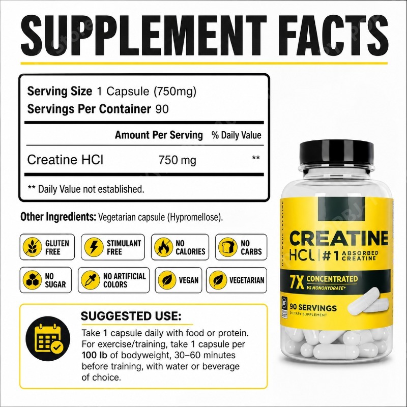Creatina HCl 750mg 90 Cápsulas - Nutrition For Fitness reseña y precio